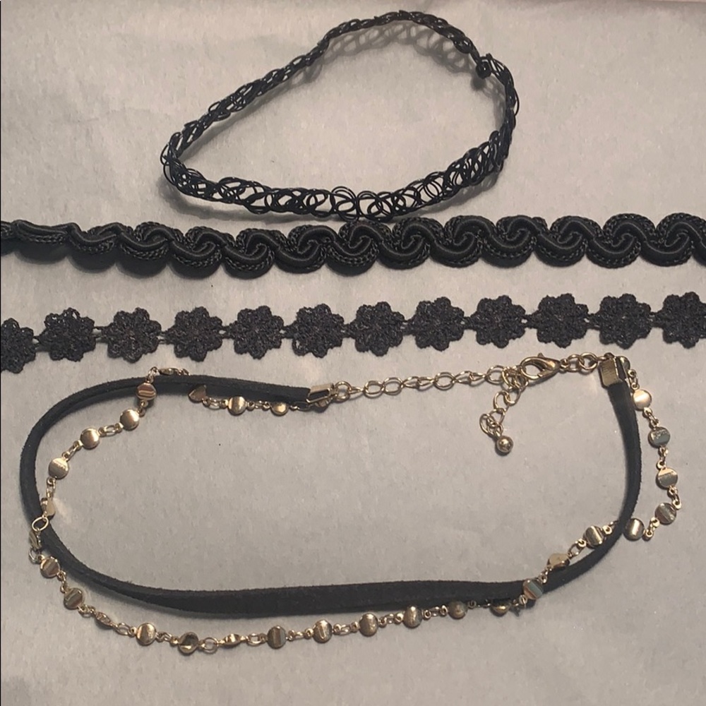 Black Choker Necklace Set
